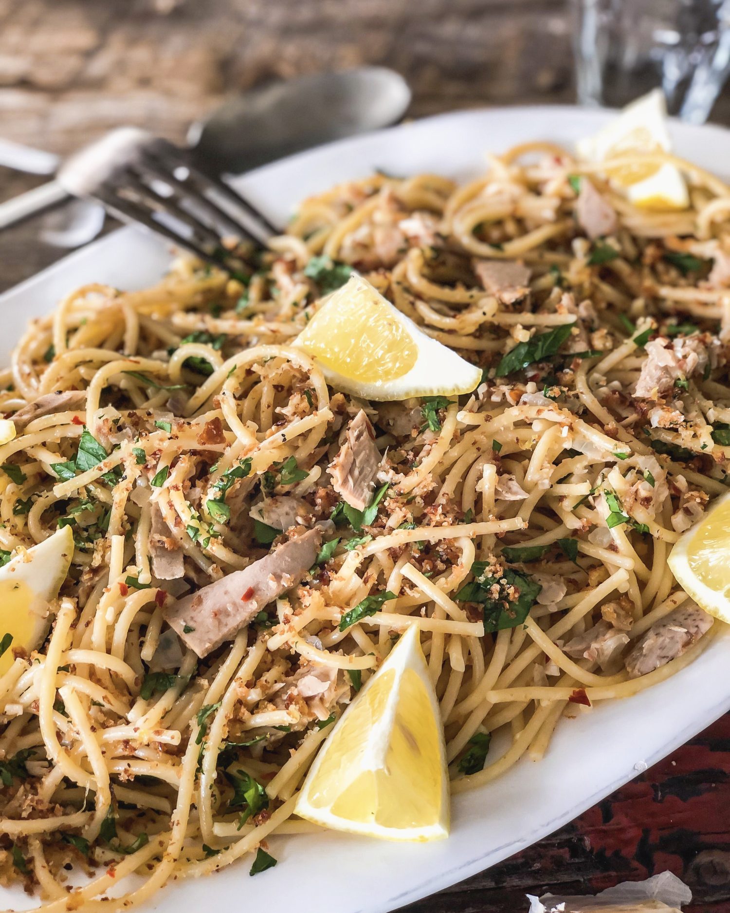 Spaghetti with Tuna, Lemon and Chilli Flakes | The Lemon Apron