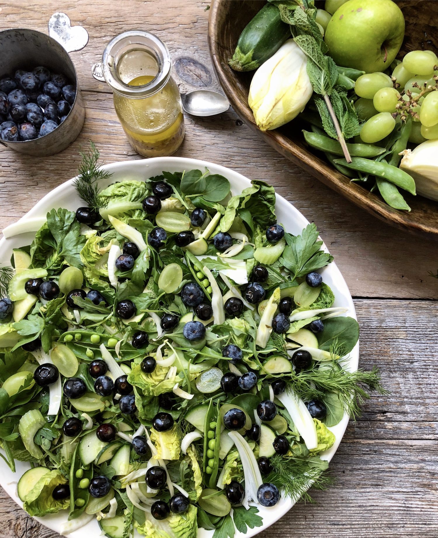 Green Green Salad with Blueberries