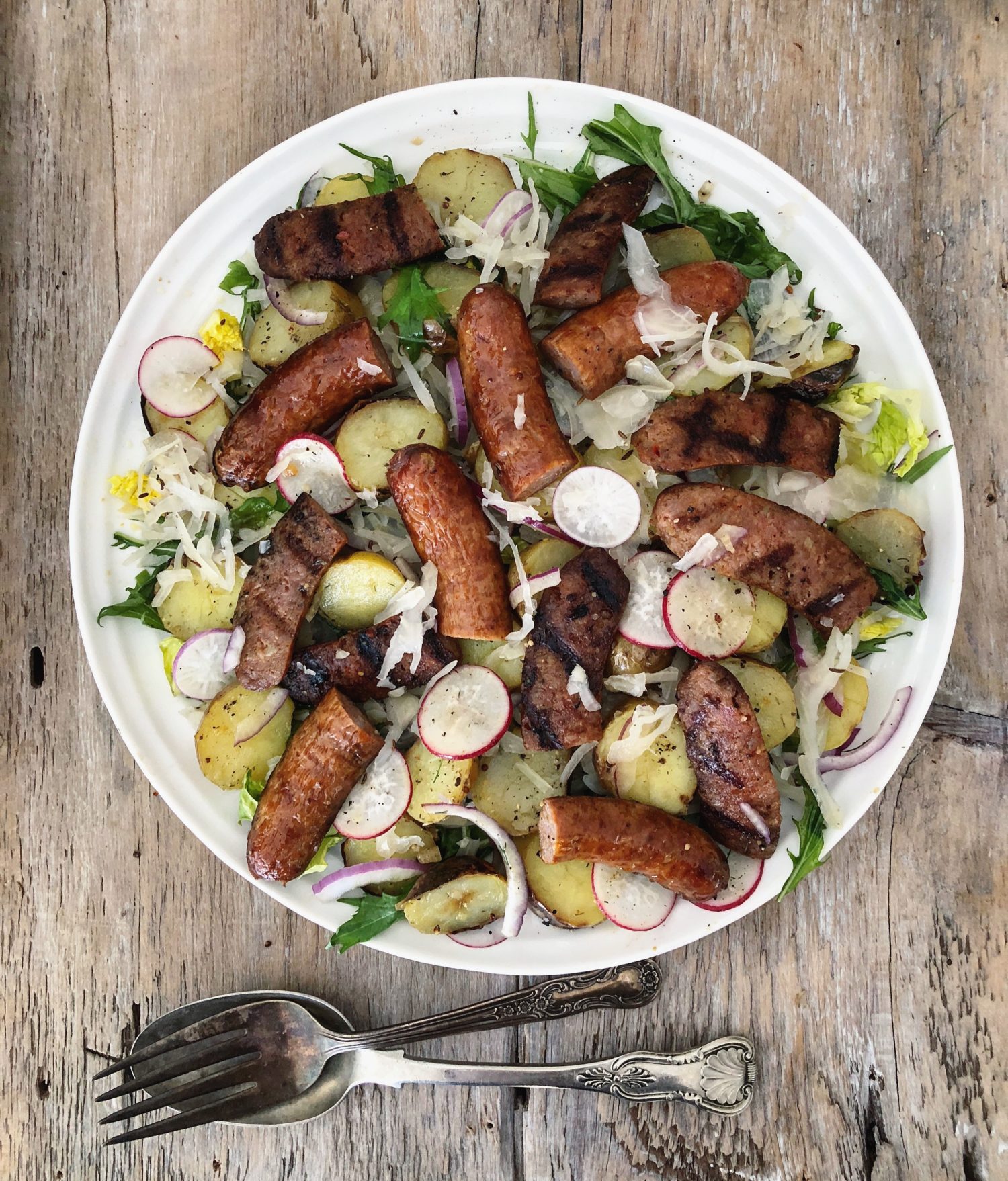 Grilled Sausage and Potato Salad with Sauerkraut The Lemon Apron